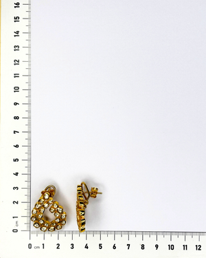 Gold-plated 925 sterling silver hoop earrings with sparkling stones.