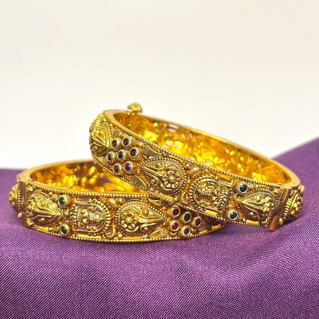 Sacred Lakshmi Medallion Bangle Set