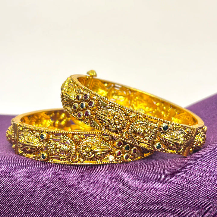Sacred Lakshmi Medallion Bangle Set