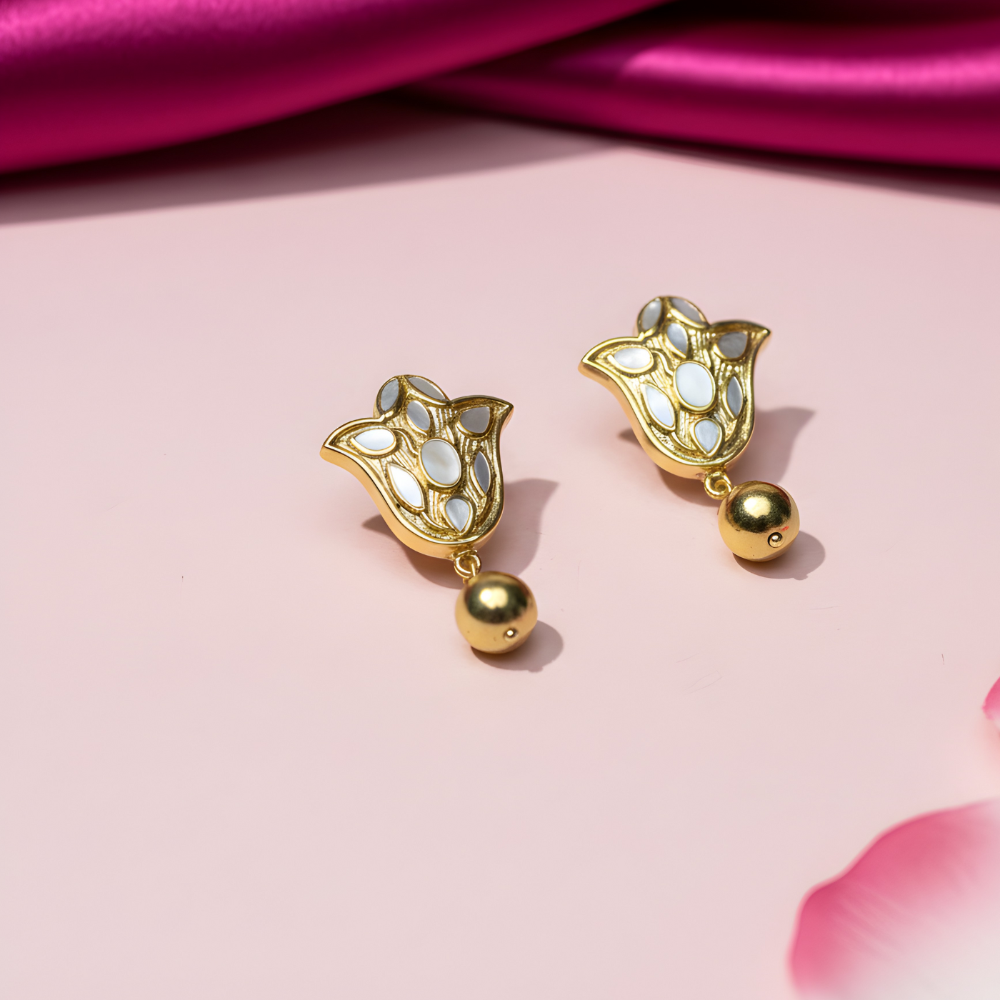 Regal Bloom Mother of Pearl Earrings