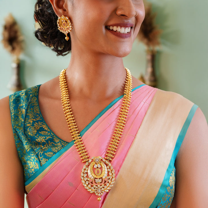 Regal Reflection Moissanite Long Necklace & Stud Set