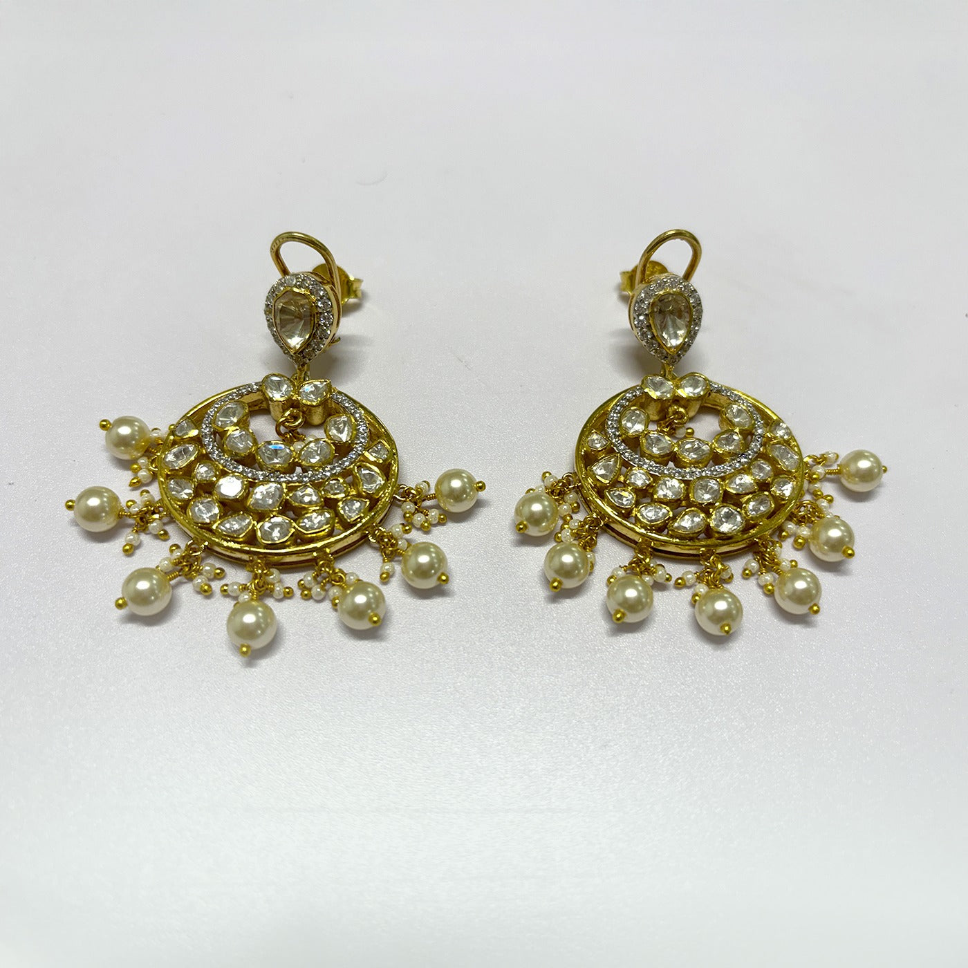 Regal Polki Chanbali Pearl Earrings