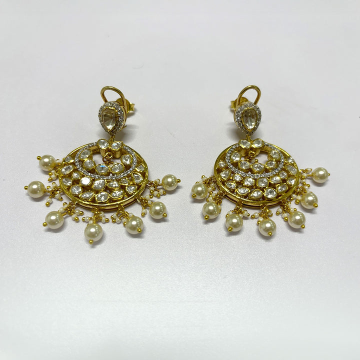 Regal Polki Chanbali Pearl Earrings