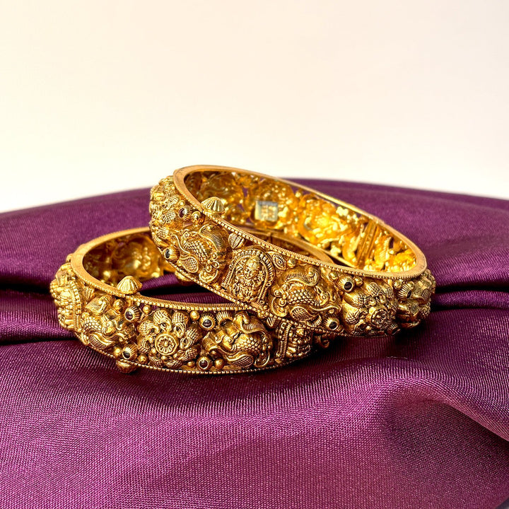 Antique Goddess Lakshmi Bangle Set - HS925