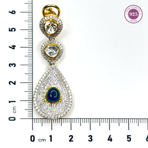 Beautiful Chandelier Earrings with Blue Stone - HS925
