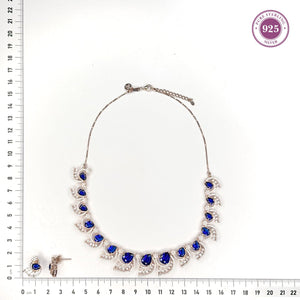 Blue Teardrop Necklace Set - HS925