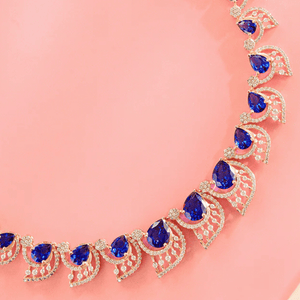 Blue Teardrop Necklace Set - HS925