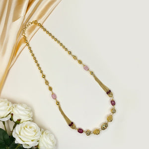 Blush Gold Mala with Semi-Precious Accents - HS925