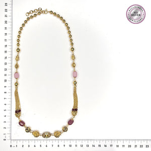 Blush Gold Mala with Semi-Precious Accents - HS925