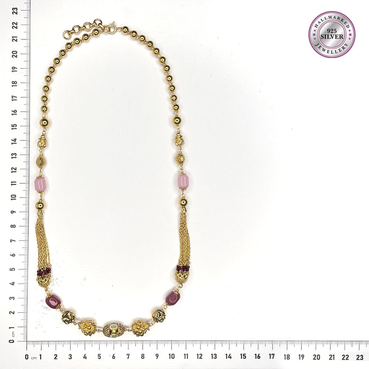 Blush Gold Mala with Semi-Precious Accents - HS925