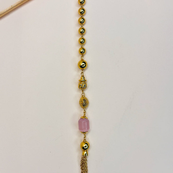 Blush Gold Mala with Semi-Precious Accents - HS925