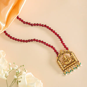 Classic Antique Lakshmi Pendant Mala - HS925
