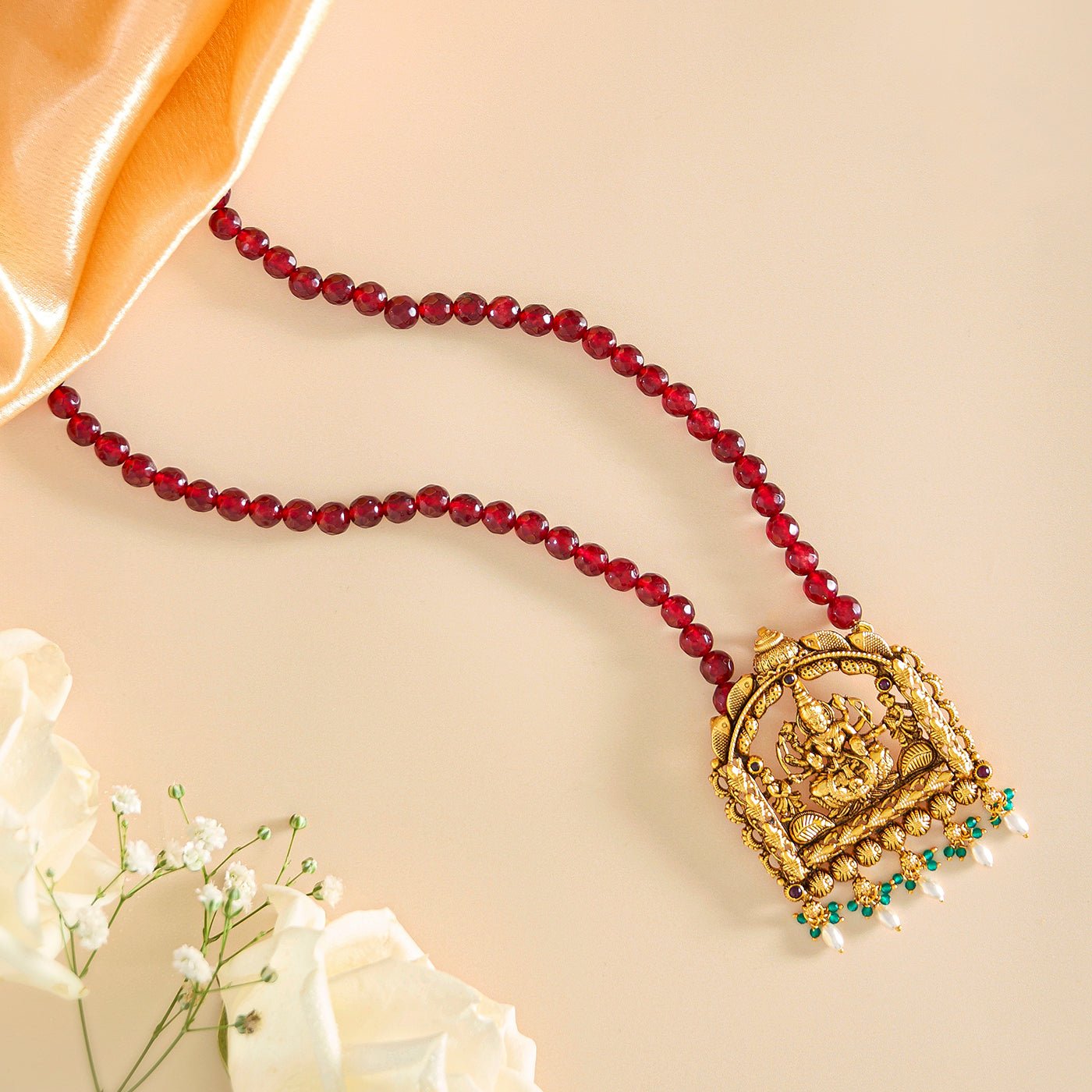 Classic Antique Lakshmi Pendant Mala - HS925