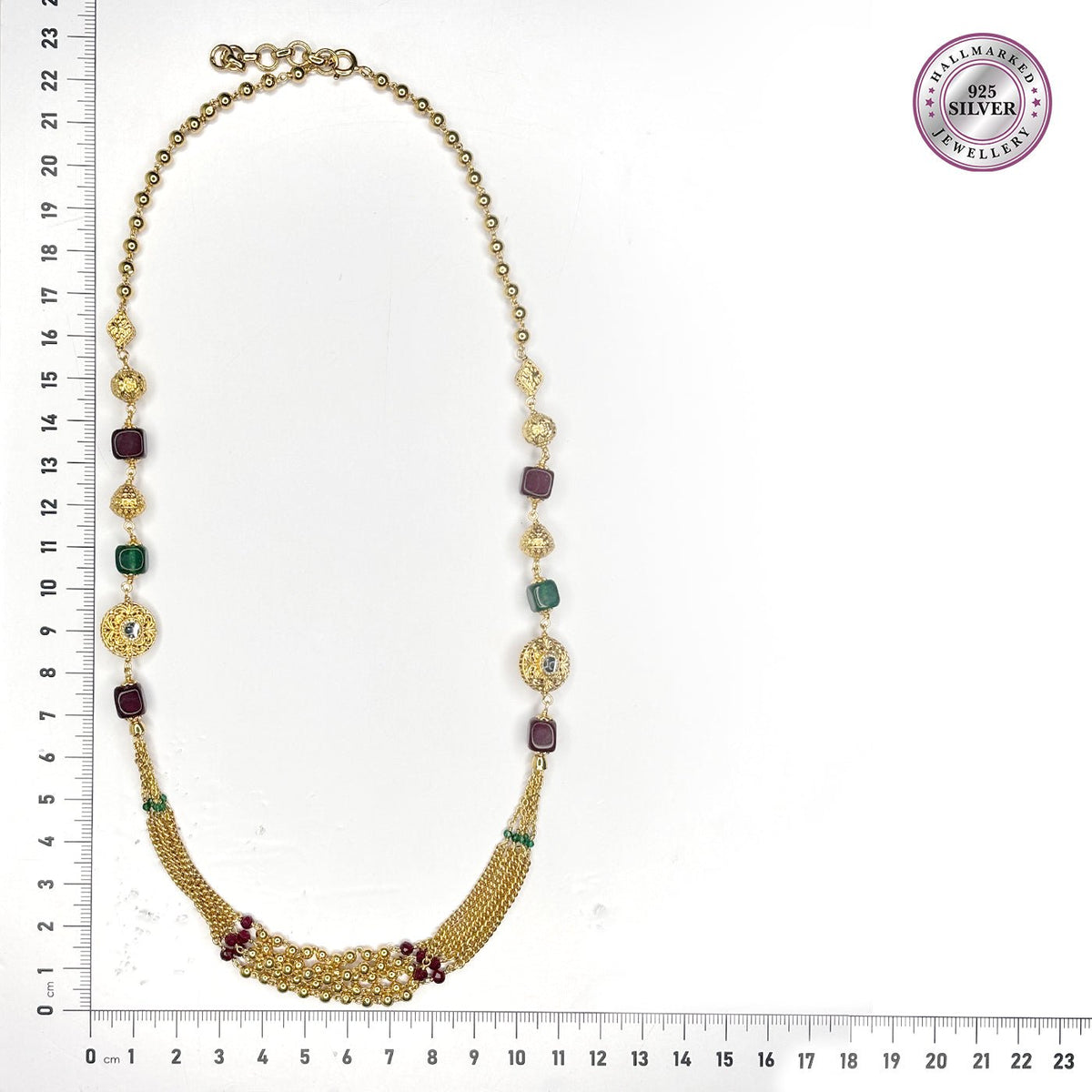 Crimson Emerald Cascade Mala - HS925