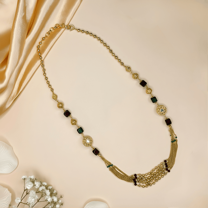 Crimson Emerald Cascade Mala - HS925