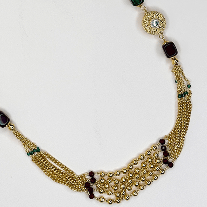 Crimson Emerald Cascade Mala - HS925