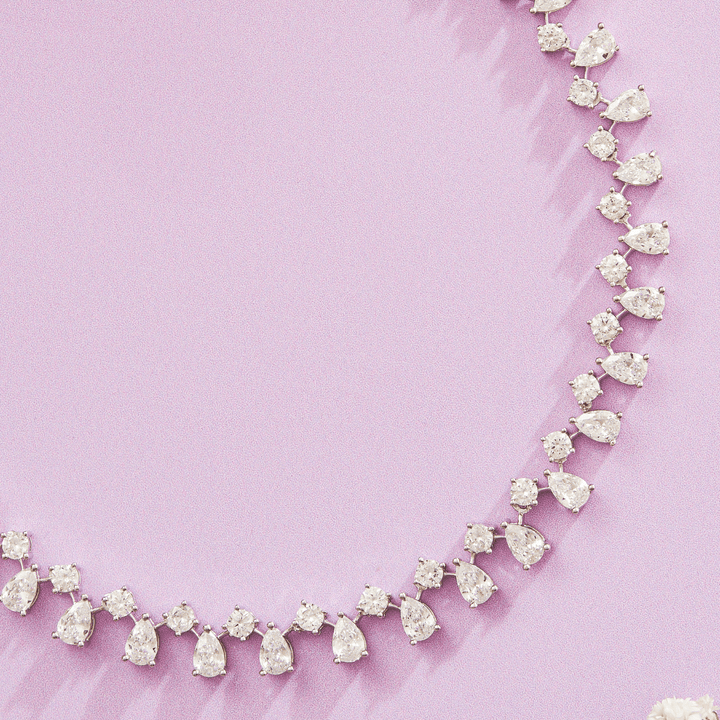 Cubic Zirconia Necklace & Earrings with Heritage Grace - HS925