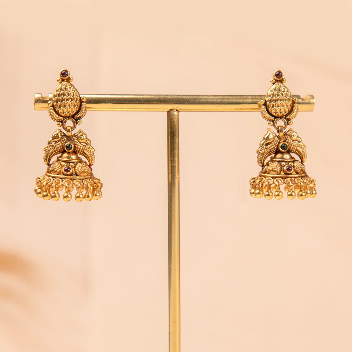 Divine Goddess Lakshmi Necklace Jhumki Set - HS925