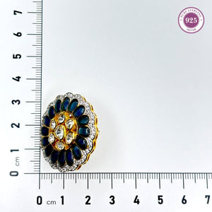 Elegant Moissanite Blossom Stud Earrings - Blue & White - HS925