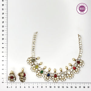 Elegant Navratna Necklace Set - HS925