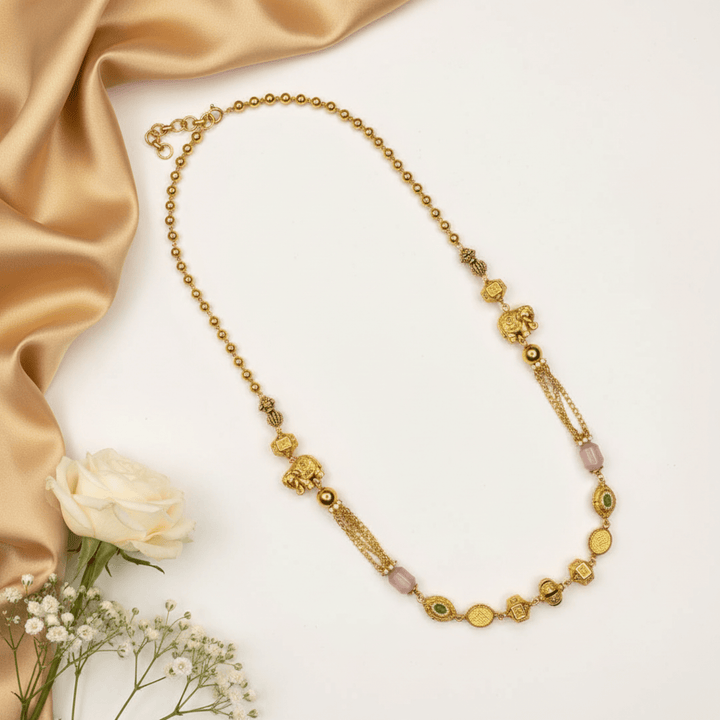 Elephant Bloom Mala with Gold Accents - HS925