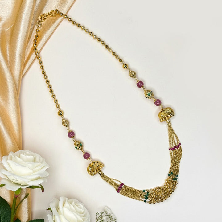 Elephant Radiance Mala with Pink & Green Accents - HS925