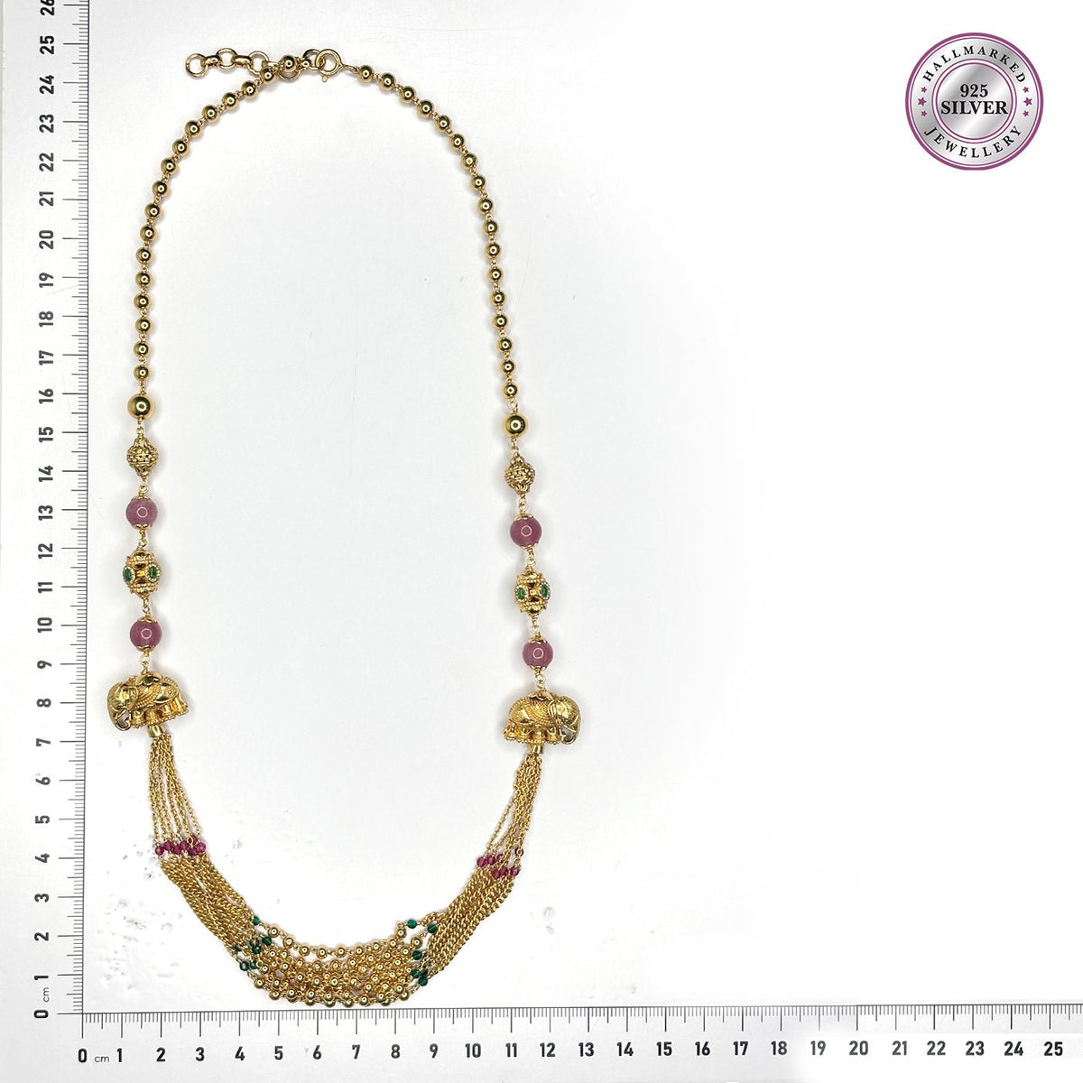 Elephant Radiance Mala with Pink & Green Accents - HS925