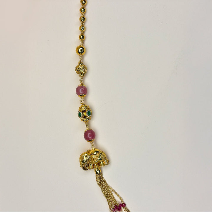 Elephant Radiance Mala with Pink & Green Accents - HS925