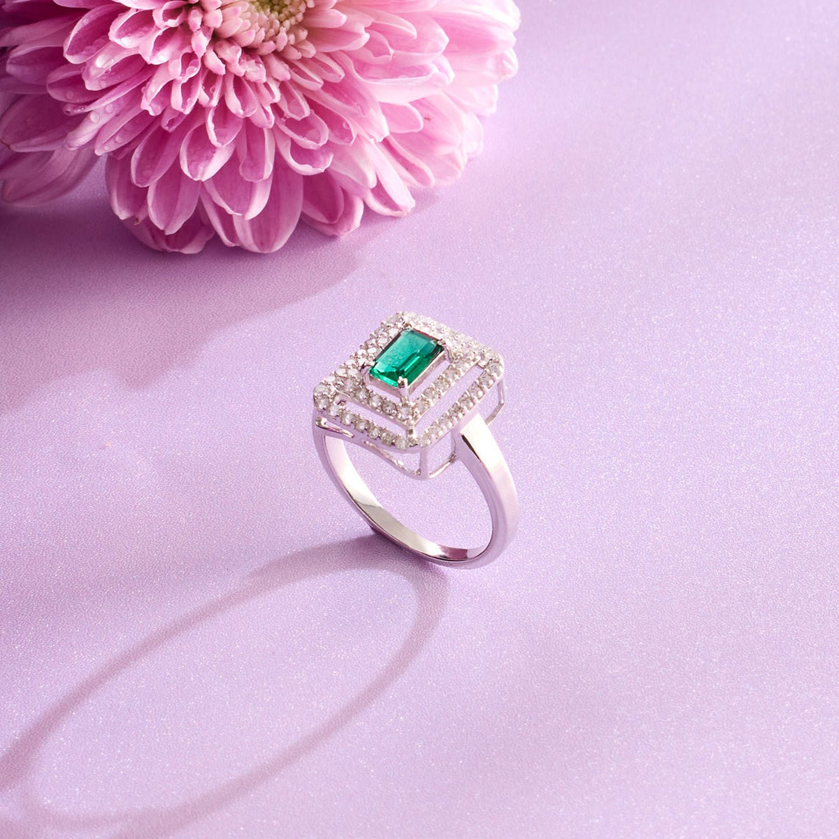 Emerald Glow Green CZ Necklace and Earring Set - HS925