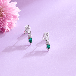 Emerald Radiance Green Stone Bridal Necklace & Earrings - HS925