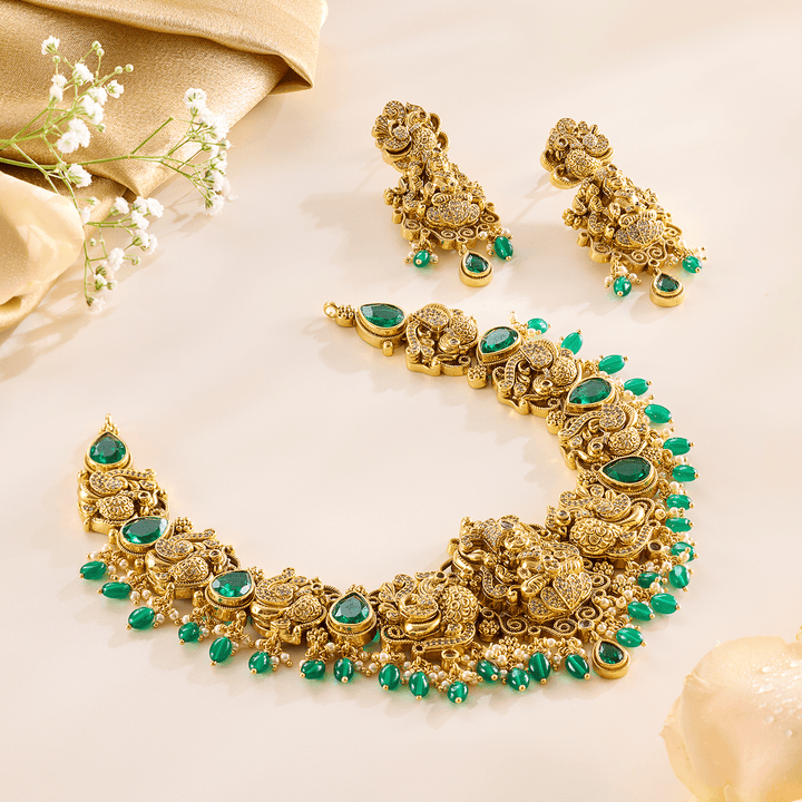 Exquisite Temple Jewellery Bridal Set - HS925