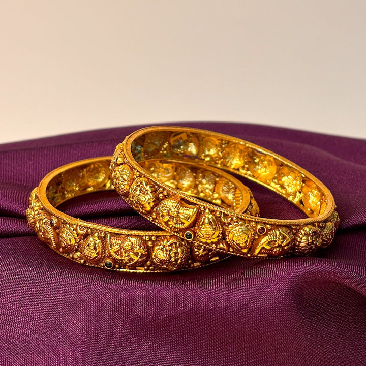 Exquisite Temple Motif Bangle Set - HS925