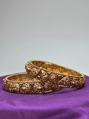 Exquisite Temple Motif Bangle Set - HS925