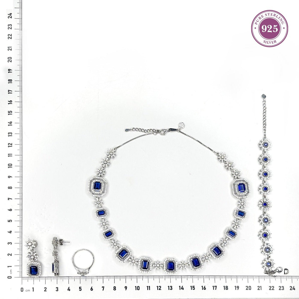 Garden of Twilight Blue Stone Bridal Jewellery Set - HS925