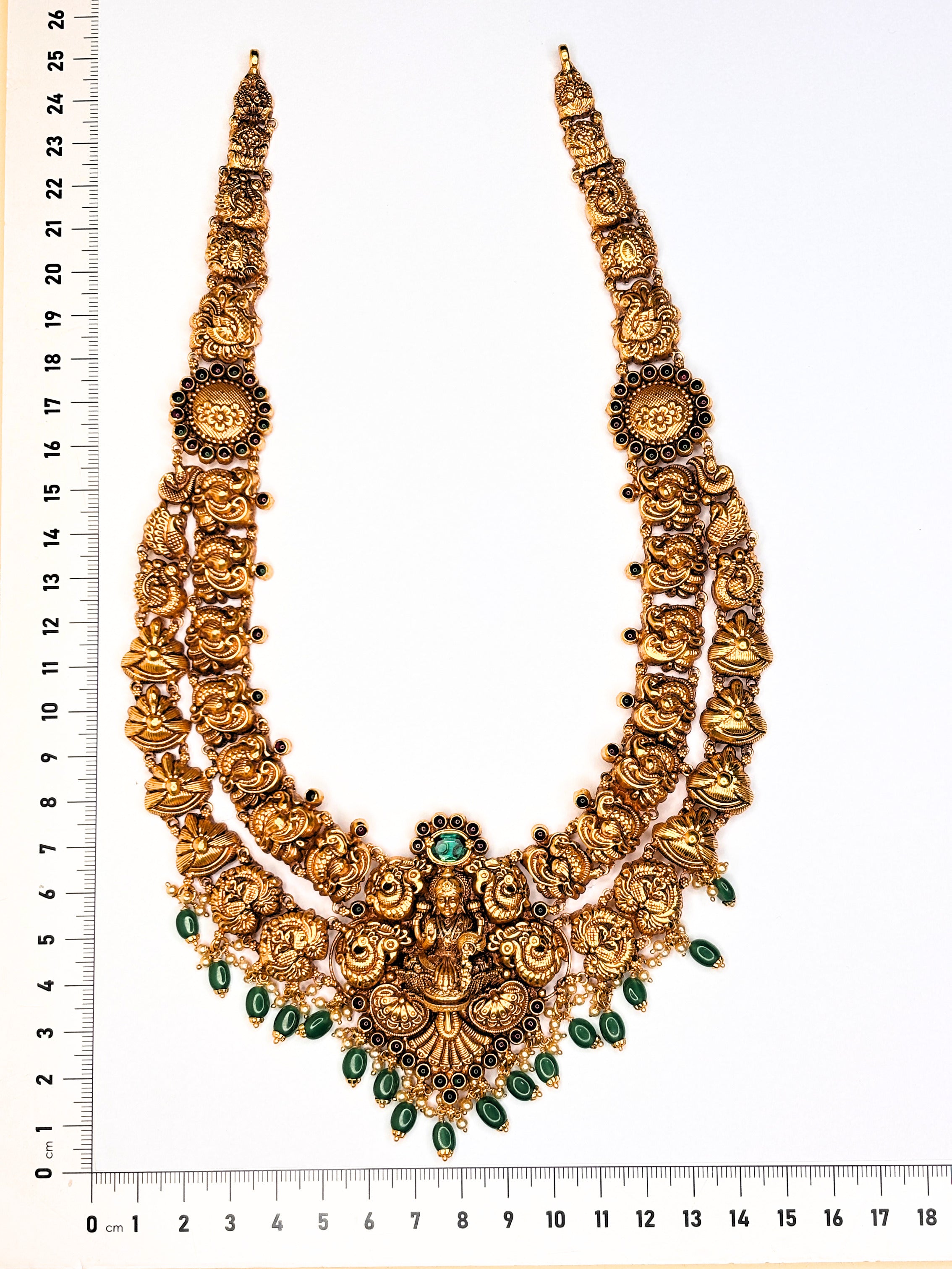 Dhanalakshmi Green Long Necklace