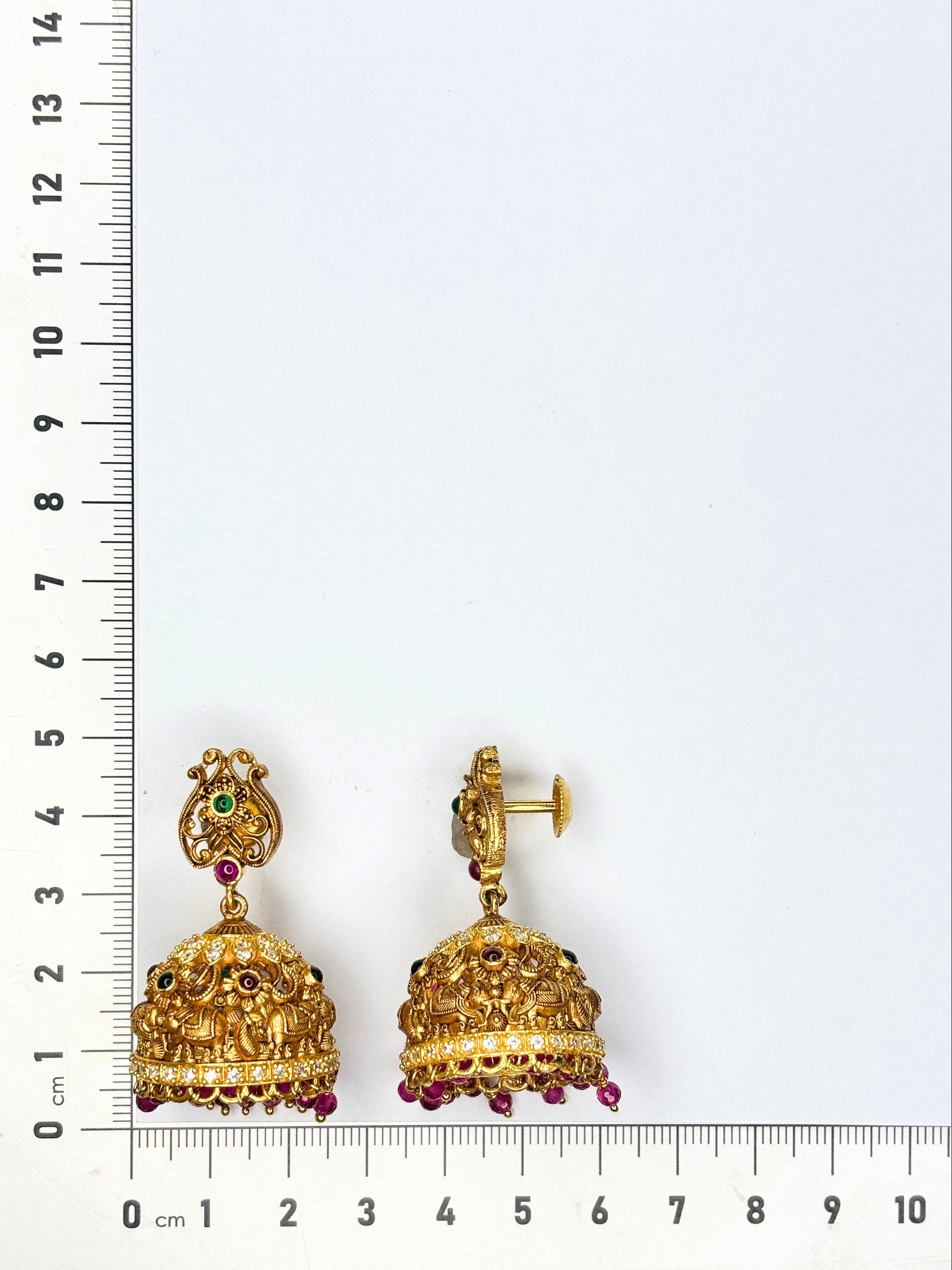 Gajraj Red Bead Jhumkas