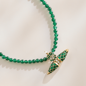 Green Kundan Pendant Mala - HS925
