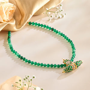 Green Kundan Pendant Mala - HS925