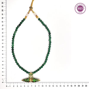 Green Kundan Pendant Mala - HS925