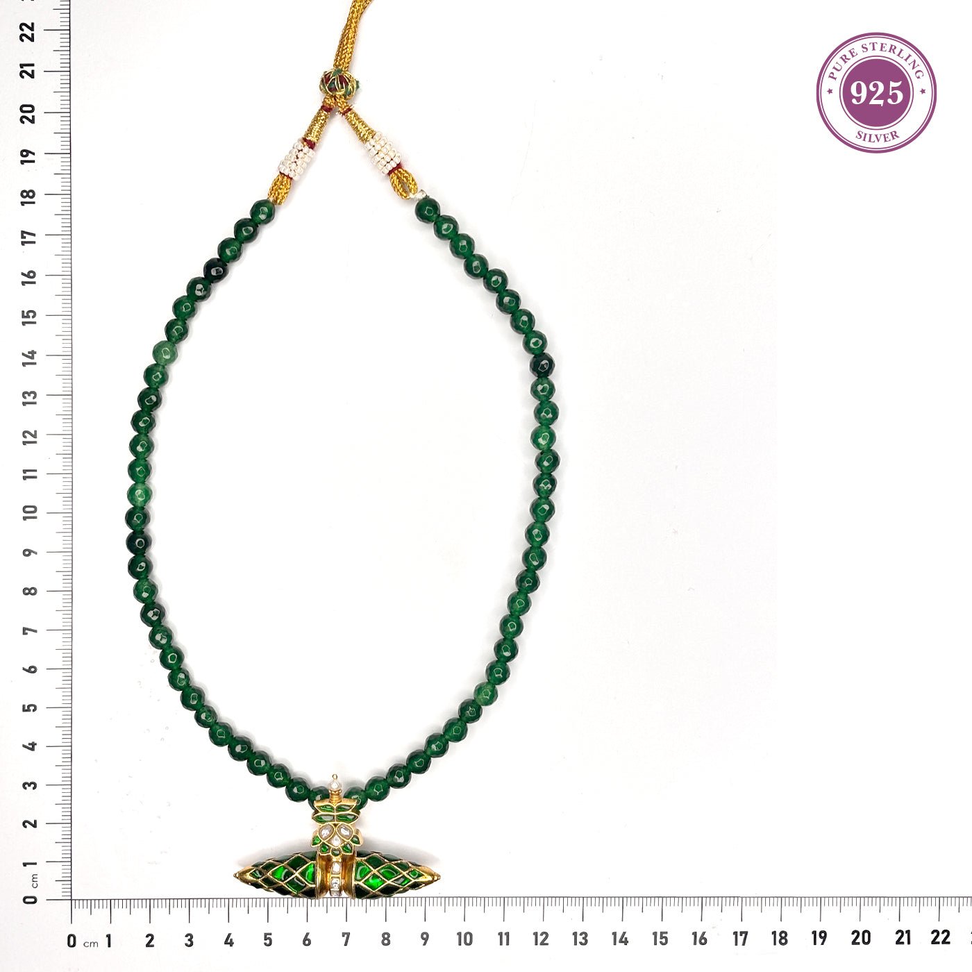 Green Kundan Pendant Mala - HS925