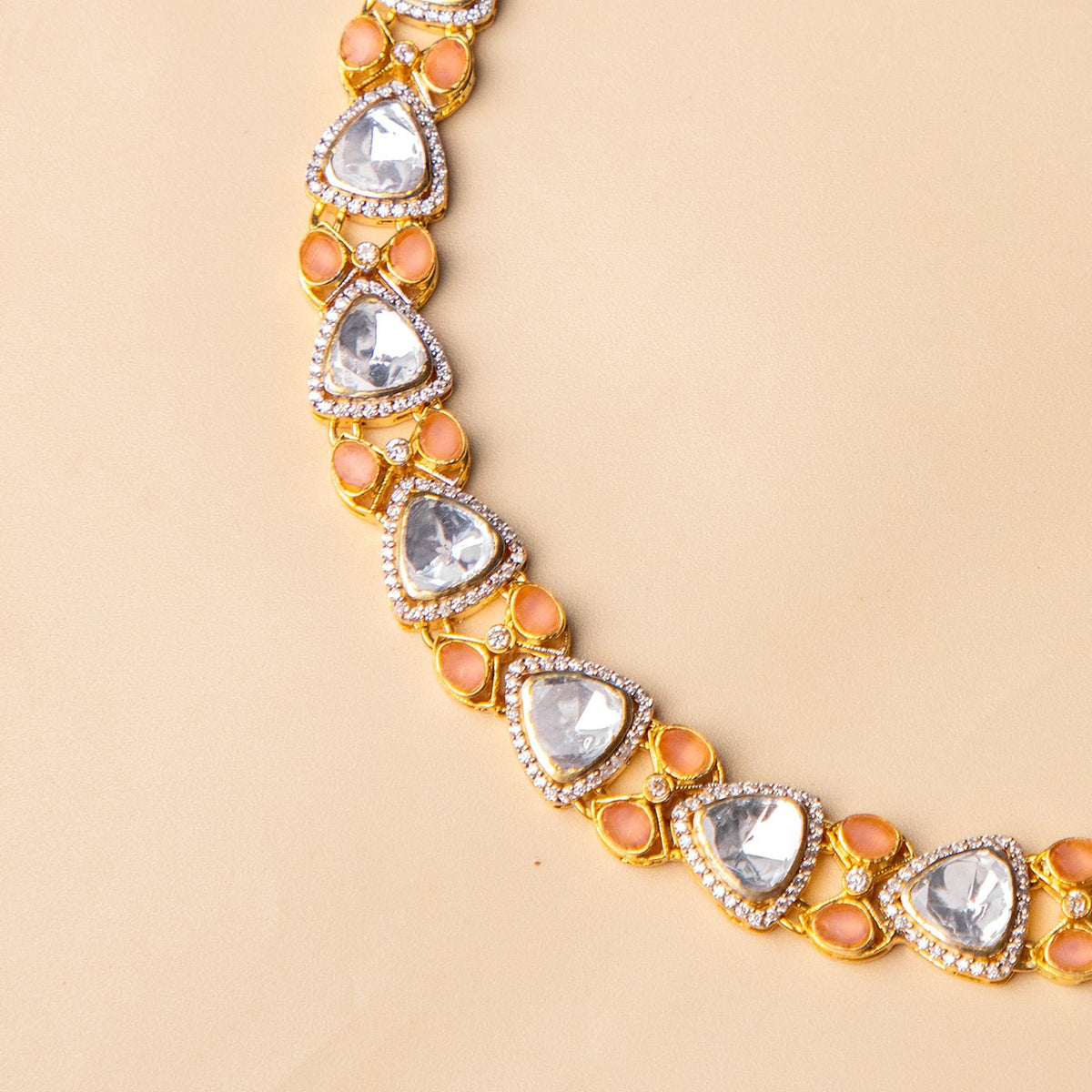Handcrafted Elegant Zircon Stone Necklace Set with Earring - HS925