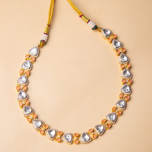 Handcrafted Elegant Zircon Stone Necklace Set with Earring - HS925