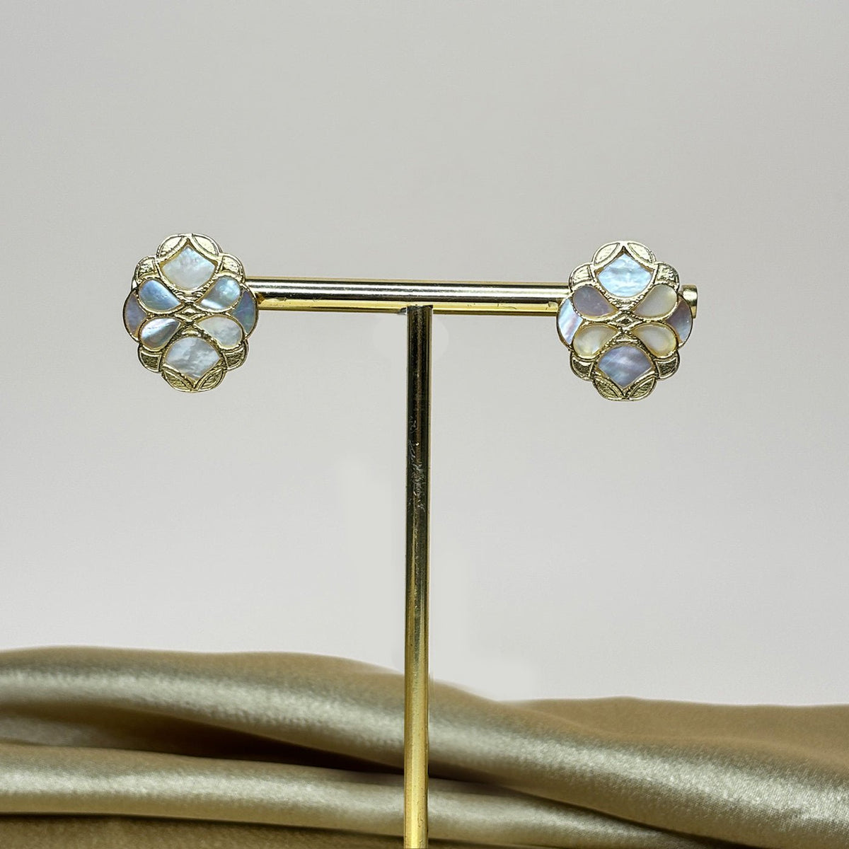 Handcrafted Mother of Pearl Stud Earrings - HS925