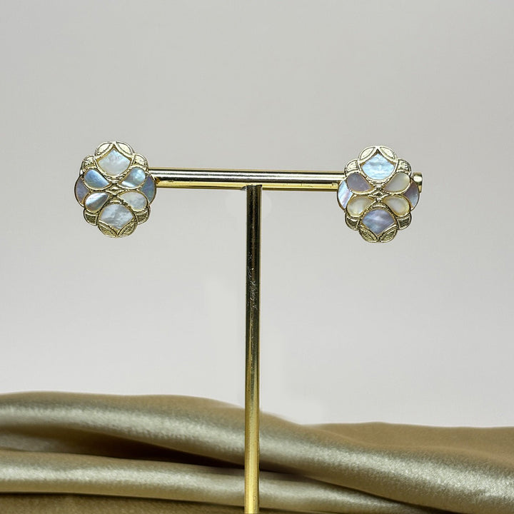 Handcrafted Mother of Pearl Stud Earrings - HS925