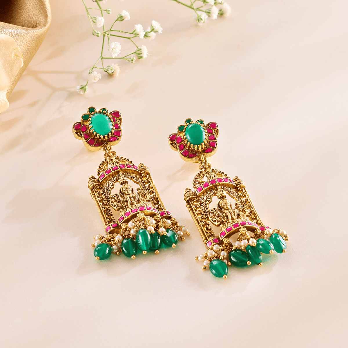 Lakshmi Devi Nakshi Necklace Set - HS925