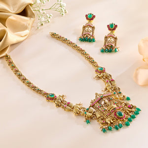 Lakshmi Devi Nakshi Necklace Set - HS925