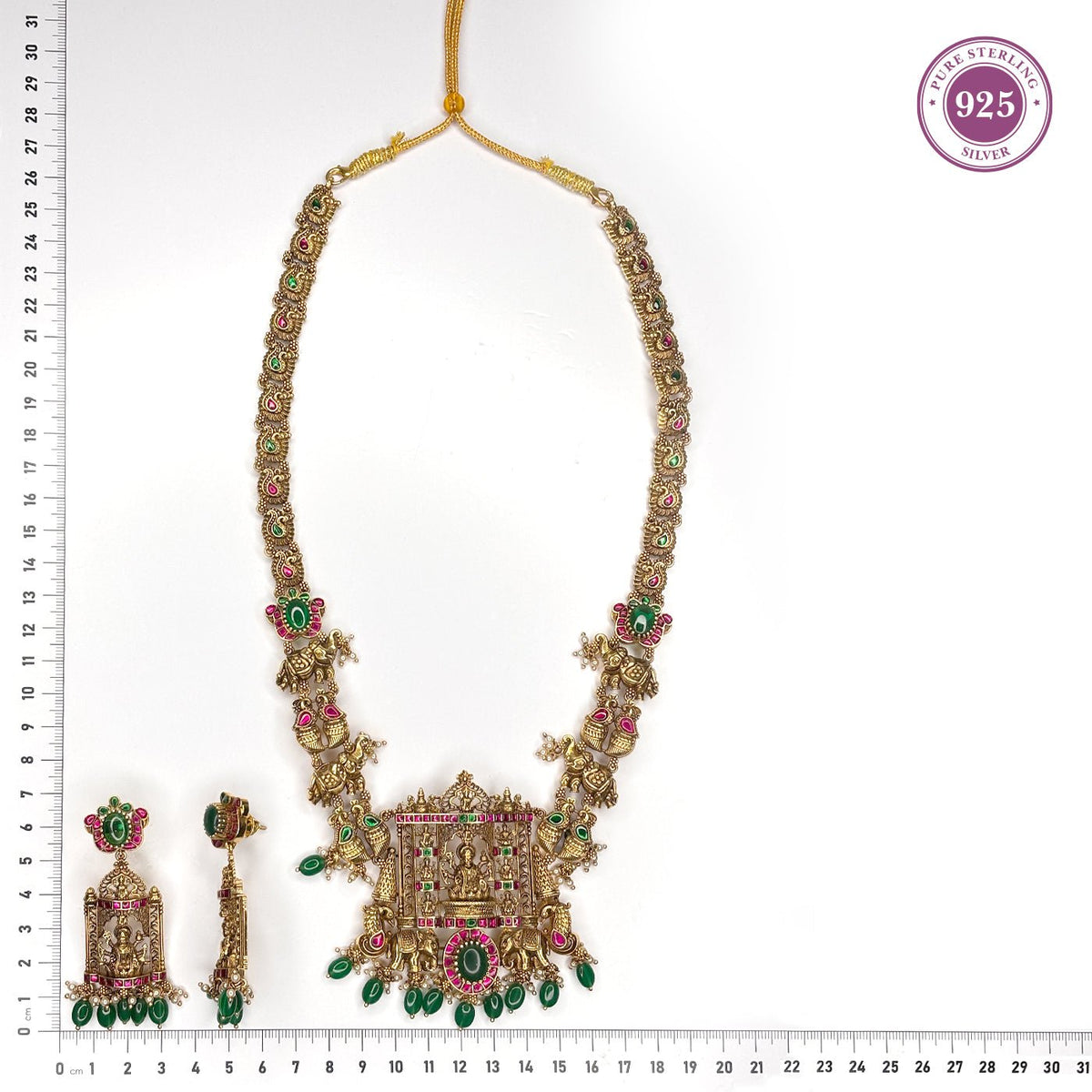 Lakshmi Devi Nakshi Necklace Set - HS925