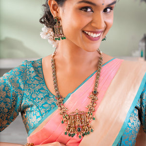 Lakshmi Devi Nakshi Necklace Set - HS925