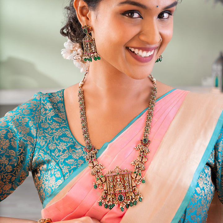 Lakshmi Devi Nakshi Necklace Set - HS925