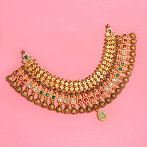 Modern multi-color Gemstone Necklace Set with Earrings - HS925